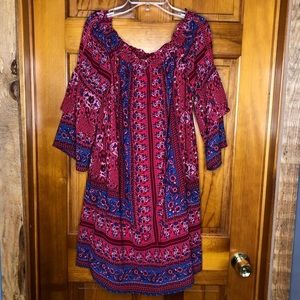 KUT from the Kloth off the shoulder Boho dress purple/ pink / blue size Medium